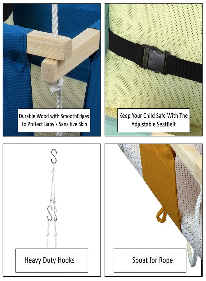 BOFFLE أرجوحة بوفل للأطفال | أرجوحة للأطفال | أرجوحة للرضع | أرجوحة معلقة للأطفال للاستخدام الداخلي والخارجي | أرجوحة حديقة للأطفال مع وسادة واحدة (من 6 أشهر إلى 3 سنوات) (حتى 20 كجم) - Image 3